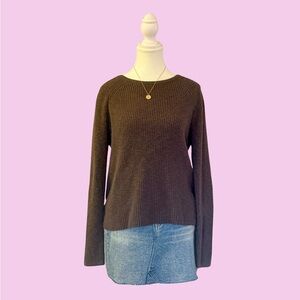 Aerie Open Back Brown Ballet Sweater